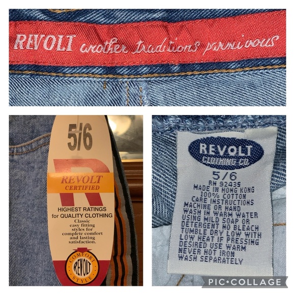 Vintage Deadstock Revolt High-Rise Midi Length Denim Skirt With Button Back - Picture 16 of 16